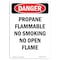 Signmission OSHA Danger Sign, Propane Flammable No Smoking No, 10in X 7in Rigid Plastic, 7" W, 10" L, Portrait OS-DS-P-710-V-2358 - alternate 1